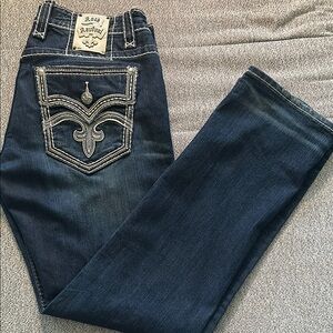 Rock Revival Dark Blue Slim Straight Jeans